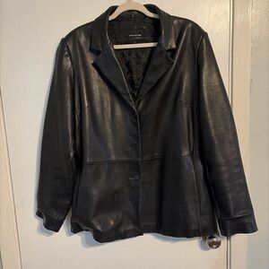 Jones New York Leather Blazer